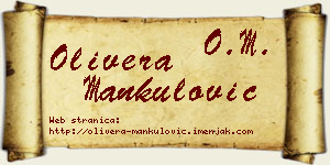 Olivera Mankulović vizit kartica